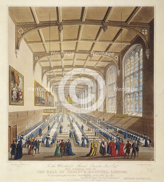 Christ's Hospital, London, 1830. Artist: George Hawkins