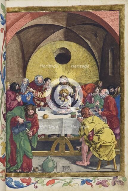 Christ's Last Supper with his disciples. From the Great Passion (Passio domini nostri Jesu), 1511. Creator: Dürer, Albrecht (1471-1528).