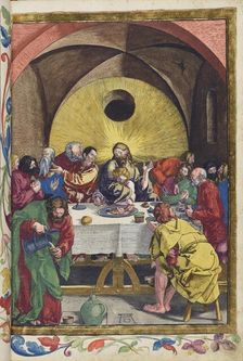Christ's Last Supper with his disciples. From the Great Passion (Passio domini nostri Jesu), 1511. Creator: Dürer, Albrecht (1471-1528)