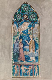 Christus Resurrexit, sketch for a stained glass window in Pori Church, 1924. Creator: Magnus Enckell