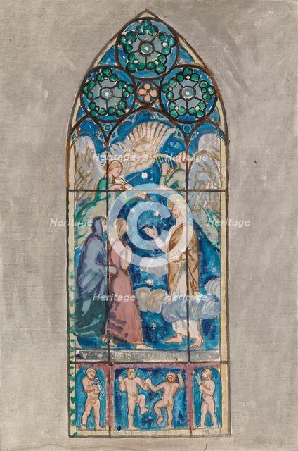 Christus Resurrexit, sketch for a stained glass window in Pori Church, 1924. Creator: Magnus Enckell.