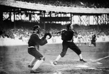 Christy Mathewson, New York, NL - World Series batting practice (baseball), 1911. Creator: Bain News Service