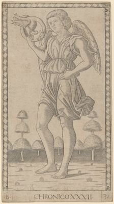 Chronico (Genius of Time), c. 1465. Creator: Master of the E-Series Tarocchi
