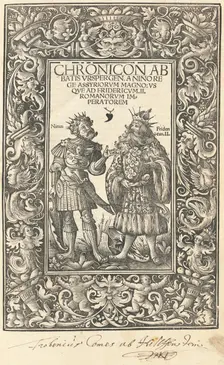 Chronicon Abbatis Urspergen, 1515. Creators: Daniel Hopfer, Burchard of Ursperg