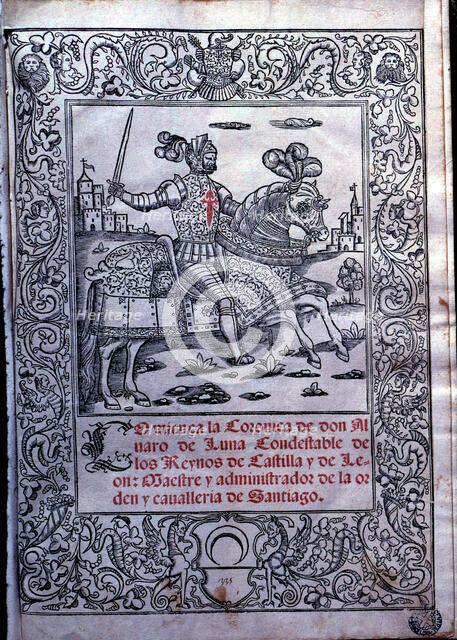 Chronicle of Don Alvaro de Luna, cover of the printed edition in Milan in 1546.