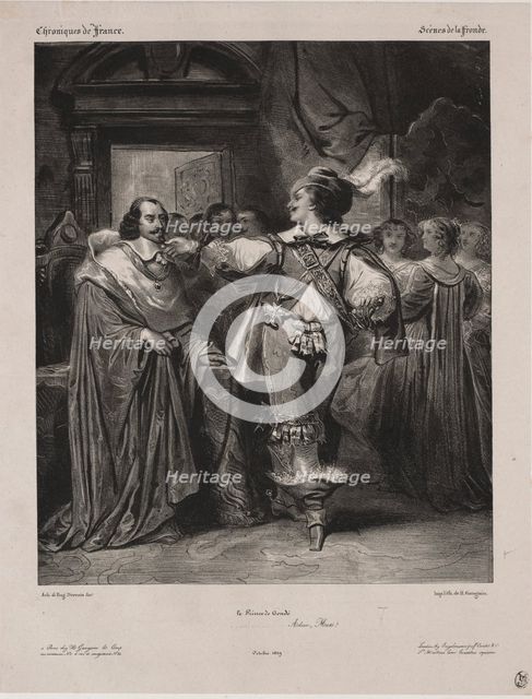 Chronicles of France: Scene of the Fronde - The Prince of Condé, 1829. Creator: Eugène François Marie Joseph Devéria (French, 1805-1865); Achille Devéria (French, 1800-1857), and.