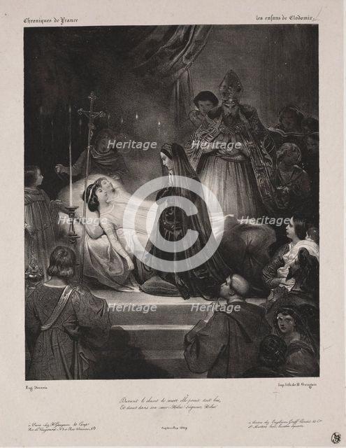 Chronicles of France: The Children of Clodomir, 1829. Creator: Eugène François Marie Joseph Devéria (French, 1805-1865).