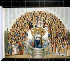 Chronological table of the Popes from Saint Peter to Leon XIII, lithography