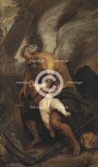 Chronos Clipping the Wings of Cupid, c.1640. Creator: Unknown.
