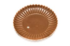 Chrysanthemum dish with cafe au lait monochrome glaze, 1723-1735