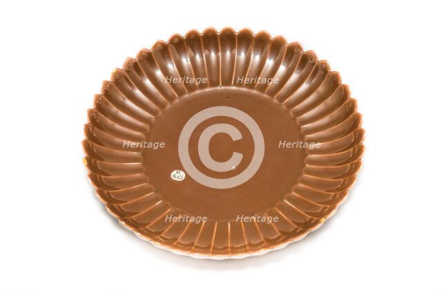 Chrysanthemum dish with cafe au lait monochrome glaze, 1723-1735. Artist: Unknown.