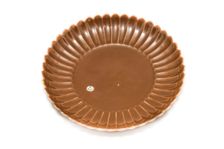 Chrysanthemum dish with cafe au lait monochrome glaze, 1723-1735. Creator: Unknown