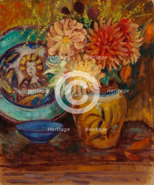 Chrysanthemums, 1927. Creator: Alfred William Finch.