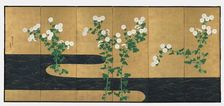 Chrysanthemums by a Stream, late 1700s-early 1800s. Creator: Ogata Korin (Japanese, 1658-1716), follower of