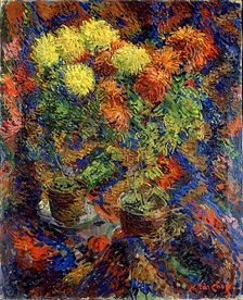 Chrysanthemums on an Oriental Carpet, 1907. Creator: Tarkhov, Nikolai Alexandrovich (1871-1930)