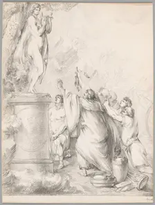 Chryses Imploring the Help of Apollo, from Iliad, Book I, 1765/66. Creator: Johan Tobias Sergel