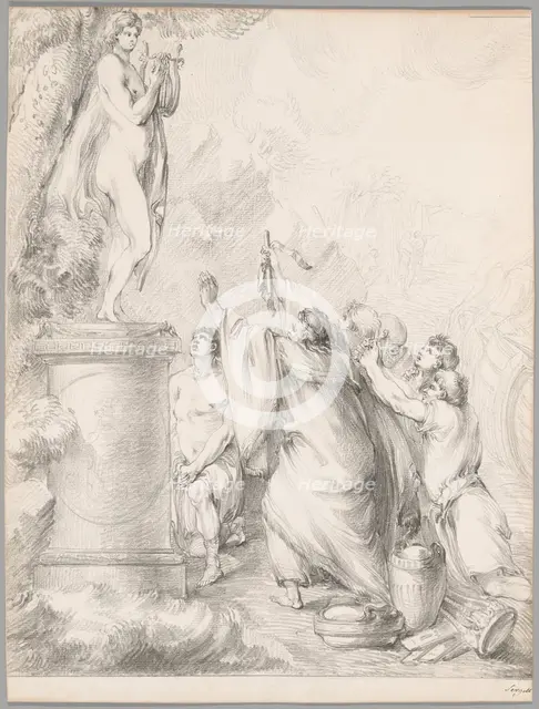 Chryses Imploring the Help of Apollo, from Iliad, Book I, 1765/66. Creator: Johan Tobias Sergel.