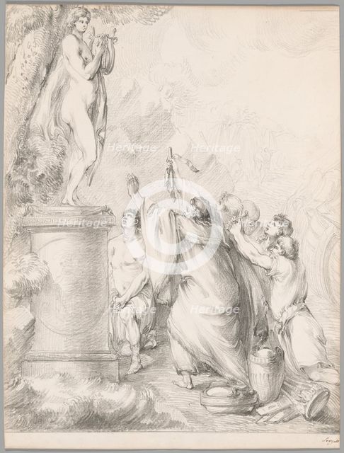 Chryses Imploring the Help of Apollo, from Iliad, Book I, 1765/66. Creator: Johan Tobias Sergel.