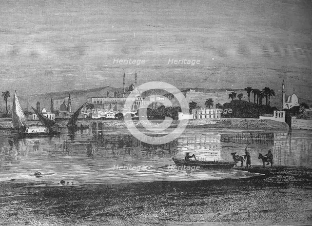 'Citadel in Cairo, from the Nile', c1882. Artist: Unknown.