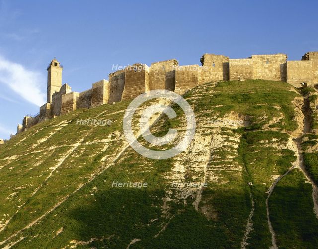 Citadel of Aleppo, Syria, medieval fortified, built 3rd millenium BC-12th century AD (2001). Creator: LTL.