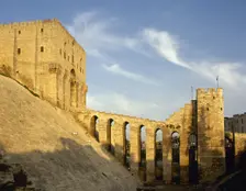 Citadel of Aleppo, Syria, medieval fortified, built 3rd millenium BC-12th century AD (2001). Creator: LTL