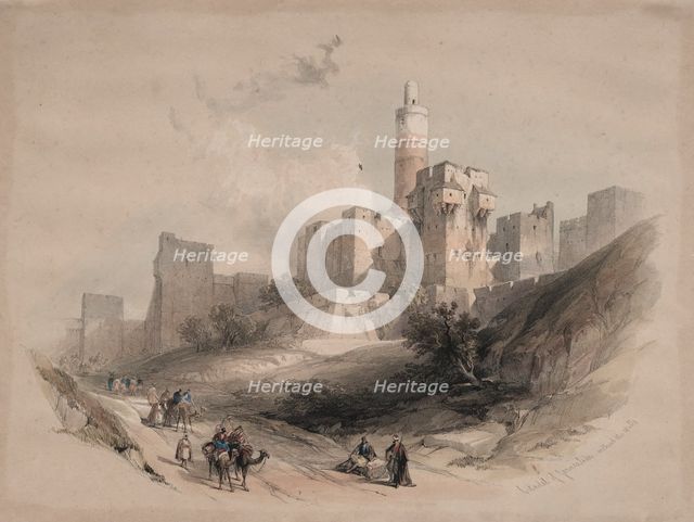 Citadel of Jerusalem, without the Walls, Tower of David, 1839. Creator: David Roberts (British, 1796-1864).