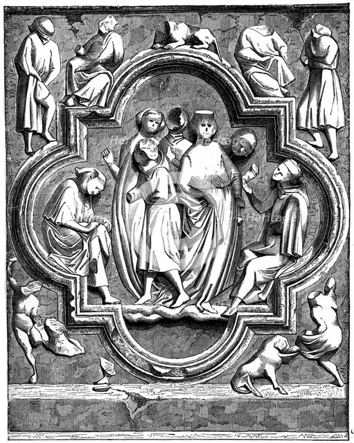 Citizens of France aiding poor scholars, 1257 (1870). Artist: Unknown