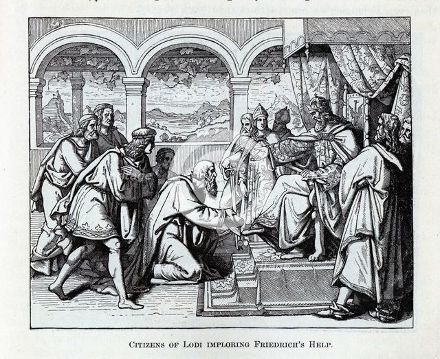 Citizens of Lodi imploring Friedrich's Help, 1882. Artist: Anonymous  
