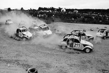 Citroën 2CVs at an auto-cross