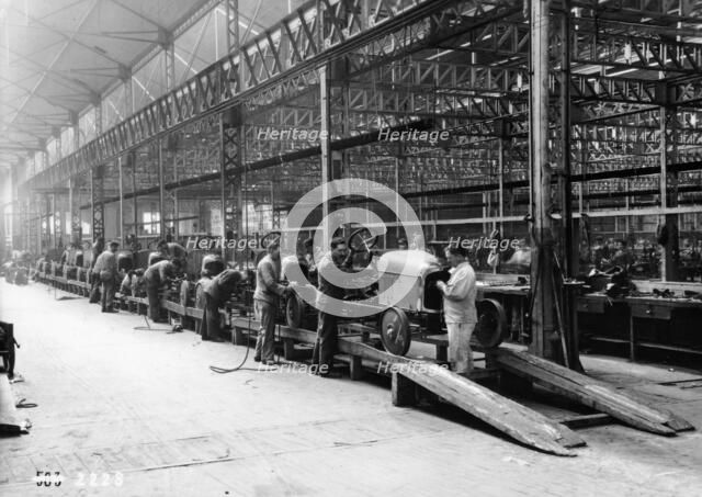 Citroen production line, France, c1922. Artist: Unknown