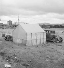 Citrus workers in winter quarters, near Lindsay, Tulare County, California , 1939. Creator: Dorothea Lange