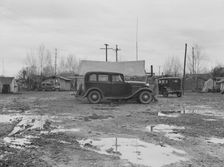 Citrus workers in winter quarters, Strathmore, California , 1939. Creator: Dorothea Lange