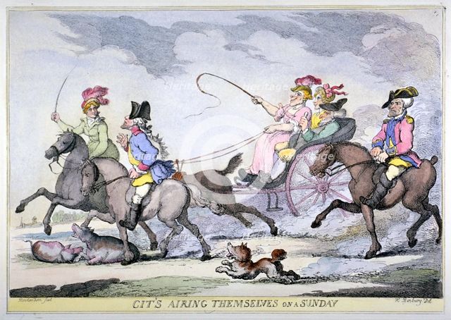 'Cits Airing Themselves on a Sunday, 1809. Artist: Thomas Rowlandson