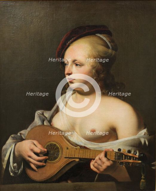 Cittern Player, ca 1637-1640. Artist: Everdingen, Caesar Boëtius van (1616-1678)