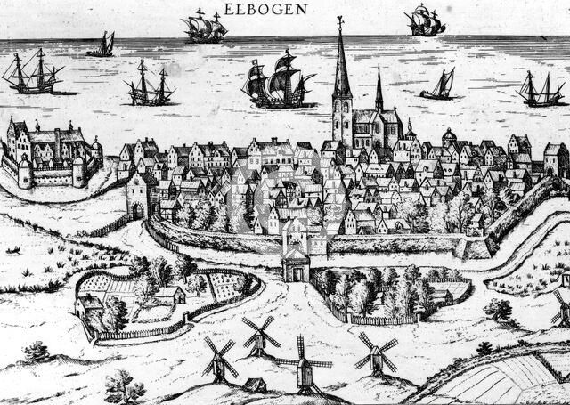 City view of Malmo from Samuel von Pufendorf's "De rebus a Carolo Gustavo gestis", pub.1696, (1941) Creator: Unknown.