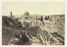 City Wall and Mosque of Omar, Jerusalem, 1857. Creator: Francis Frith