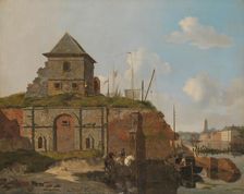 City Wall with Gunpowder Magazine, 1830. Creator: Carel Jacobus Behr