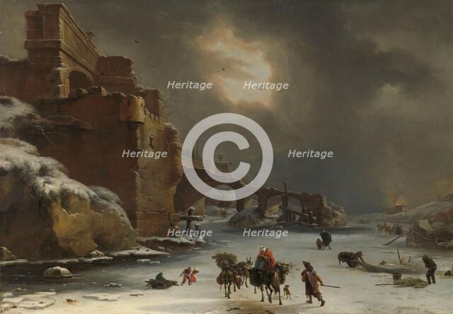 City Walls in Winter, c.1650-c.1670. Creator: Willem Schellinks.