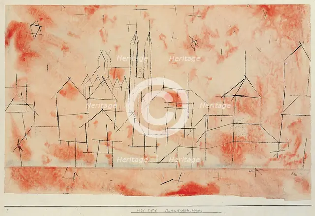 City with gothic cathedral (Stadt mit gotischem Muenster), 1925.