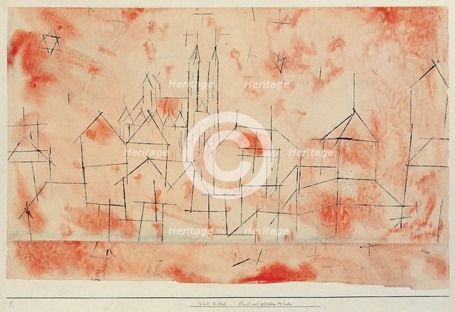 City with gothic cathedral (Stadt mit gotischem Muenster), 1925.
