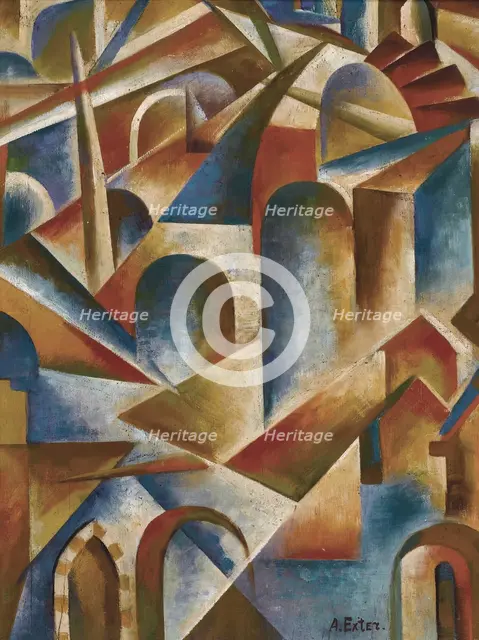 City. Artist: Exter, Alexandra Alexandrovna (1882-1949)