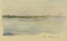 City at the riverside, 1899. Creator: Gustav Schraegle
