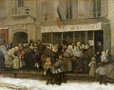 City canteen during the siege of Paris (1870-1871), c1870. Creator: Henri Pille