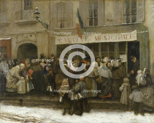 City canteen during the siege of Paris (1870-1871), c1870. Creator: Henri Pille.