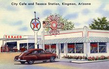 City Cafe and Texaco Gas Station, Kingman, Arizona, USA, 1951