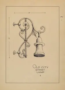 City Gas Light Bracket, c. 1936. Creator: Lucien Verbeke