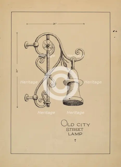 City Gas Light Bracket, c. 1936. Creator: Lucien Verbeke.
