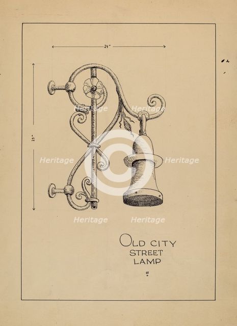 City Gas Light Bracket, c. 1936. Creator: Lucien Verbeke.