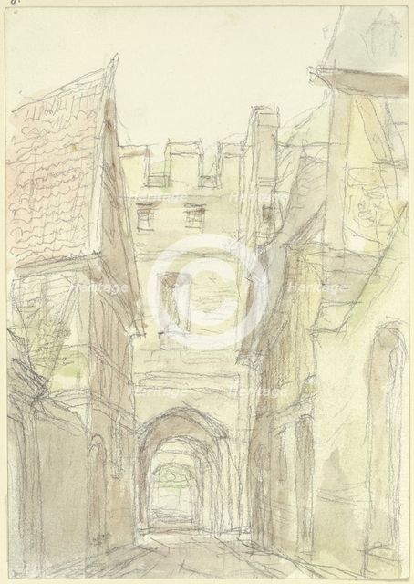 City gate in Oberwesel, c1850-1900. Creator: Peter Becker.