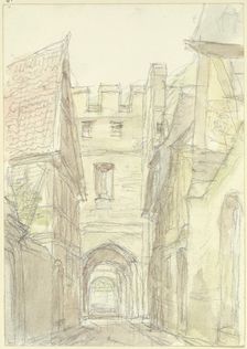 City gate in Oberwesel, c1850-1900. Creator: Peter Becker